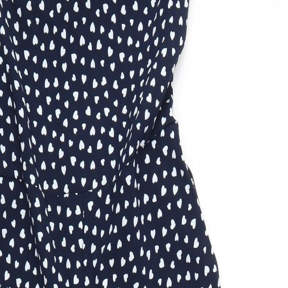 NEXT Womens Blue Polka Dot  Jumpsuit One-Piece Size 8 L21 in