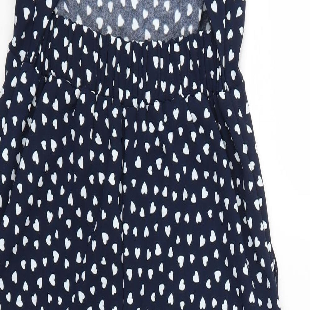 NEXT Womens Blue Polka Dot  Jumpsuit One-Piece Size 8 L21 in