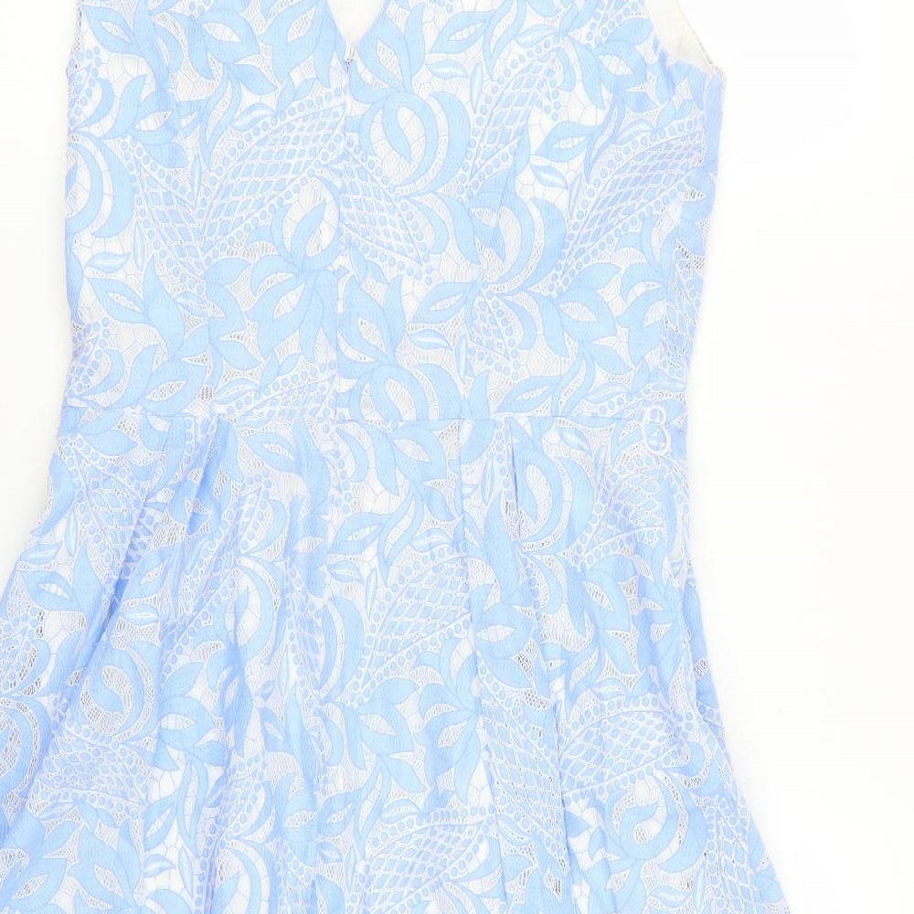 BHS Womens Blue  Lace Fit & Flare  Size 12