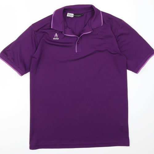 Dimesions Mens Purple    Polo Size S  - Anchor