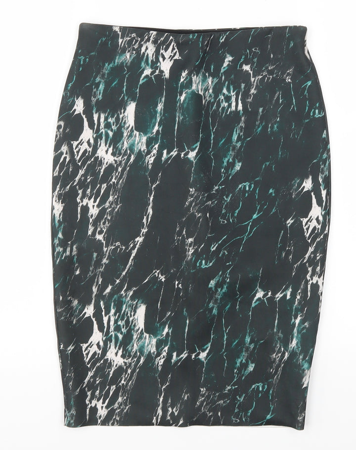 Zara Womens Green Straight & Pencil Skirt Size S - Marble Effect
