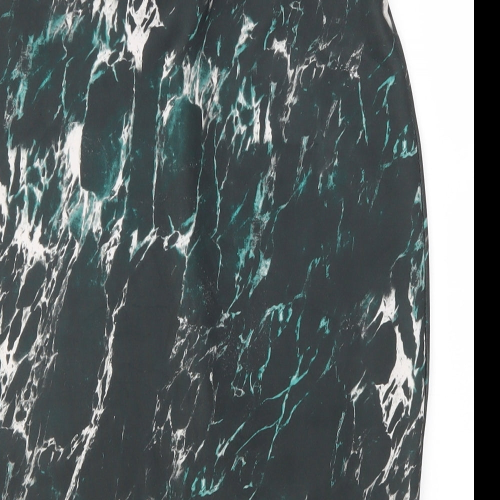 Zara Womens Green   Straight & Pencil Skirt Size S  - Marble Effect