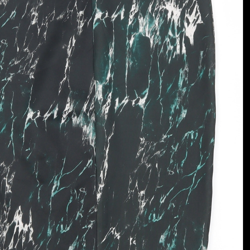 Zara Womens Green   Straight & Pencil Skirt Size S  - Marble Effect