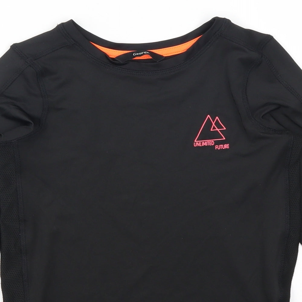 George Boys Black   Basic T-Shirt Size 5-6 Years  - Unlimited Future