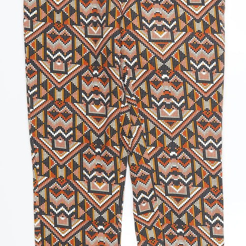 H&M Womens Orange Geometric  Trousers  Size 8 L27 in
