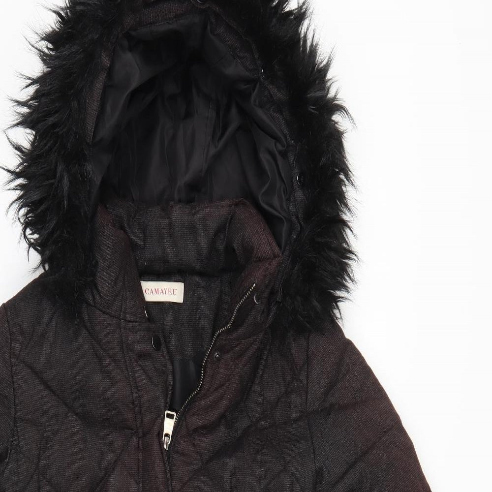 Camaïeu Womens Brown   Parka Coat Size 8