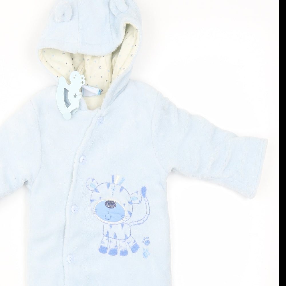 Rockabye-Baby Boys Blue Solid  Cami Bodysuit Size 6-9 Months  - Tiger