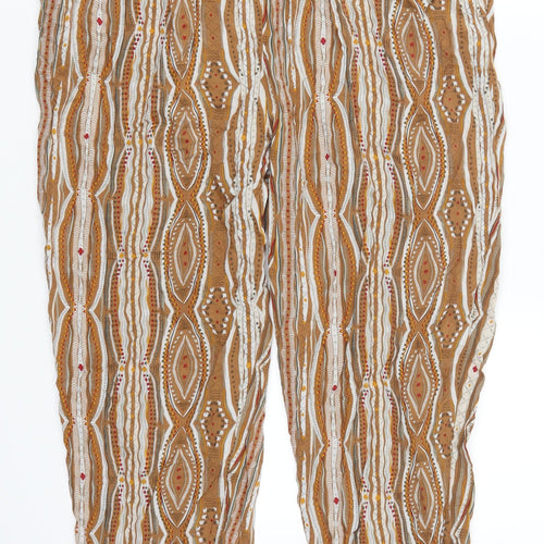 ESMARA Womens Brown Geometric  Trousers  Size 12 L25 in