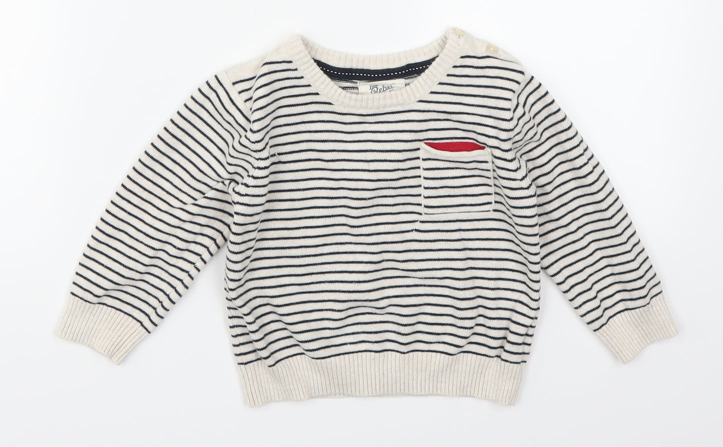 Primark Boys Beige Striped  Pullover Jumper Size 2-3 Years