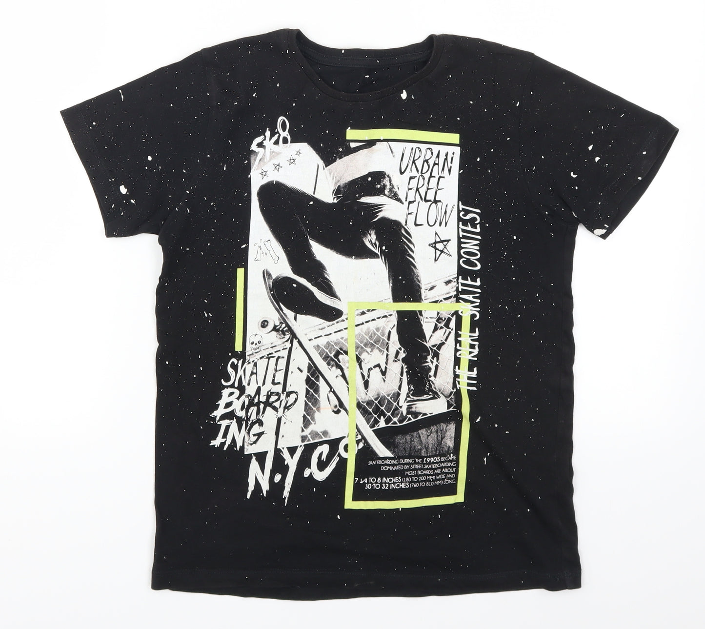 Preworn Boys Black   Basic T-Shirt Size 9-10 Years  - Urban Free Flow NYC