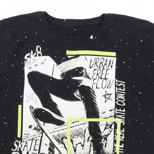 Preworn Boys Black   Basic T-Shirt Size 9-10 Years  - Urban Free Flow NYC