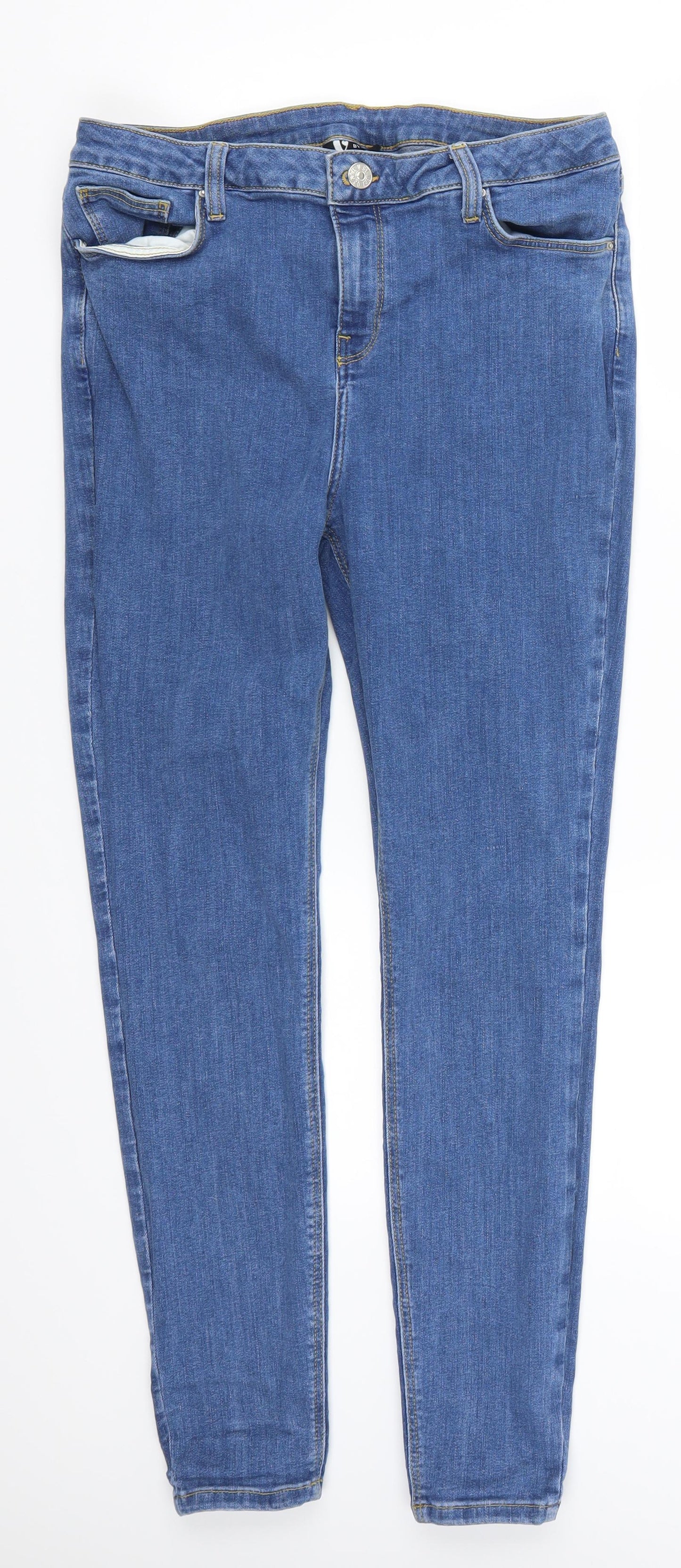 Very Womens Blue  Denim Skinny Jeans Size 14 L27 in