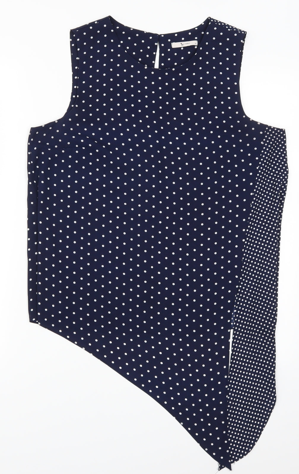 TU Womens Blue Polka Dot  Basic Tank Size 12