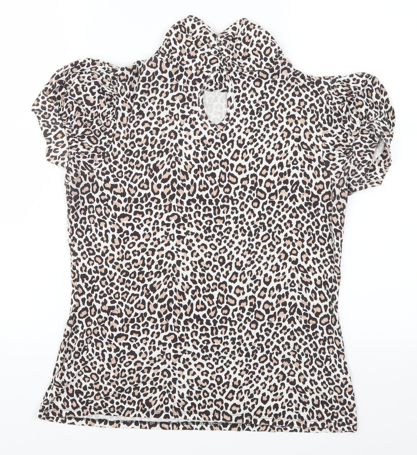 NEXT Womens Brown Animal Print  Basic T-Shirt Size 12