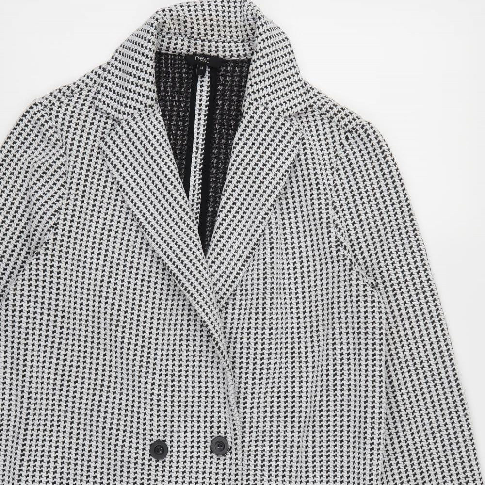 NEXT Womens Grey Geometric  Overcoat Coat Size 14