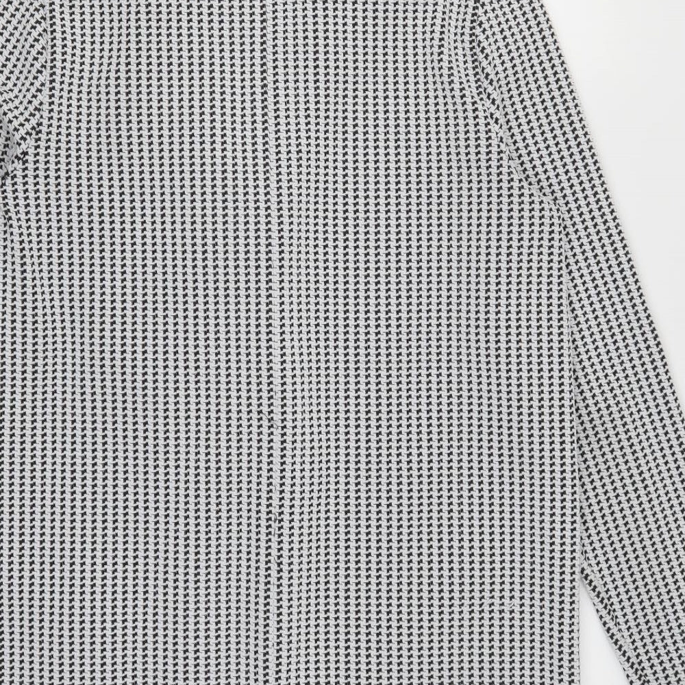 NEXT Womens Grey Geometric  Overcoat Coat Size 14