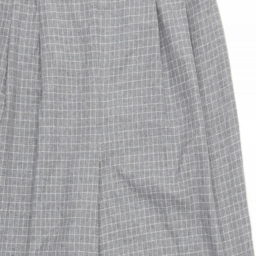Primark Womens Grey Check  Cropped Trousers Size 12 L21 in