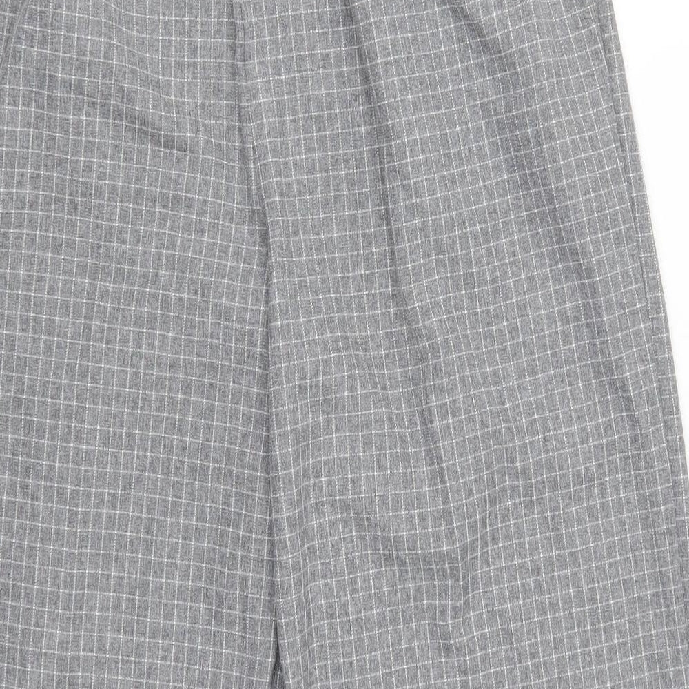 Primark Womens Grey Check  Cropped Trousers Size 12 L21 in