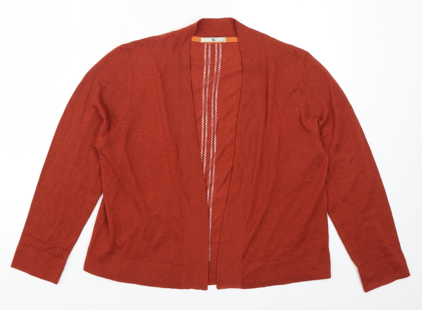 TU Womens Red   Cardigan Jumper Size 14  - Rust Coloured