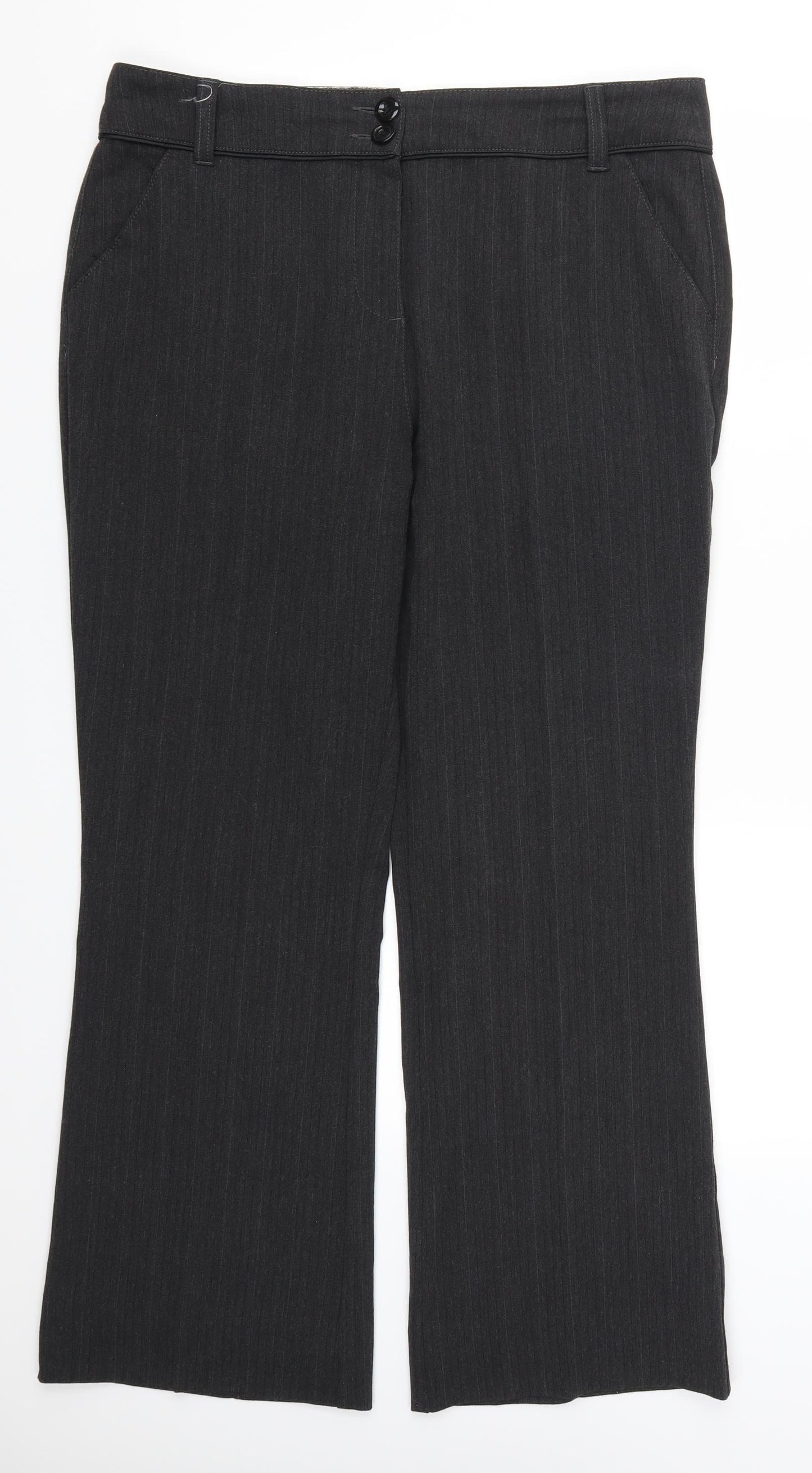 Per Una Womens Grey   Trousers  Size 16 L29 in