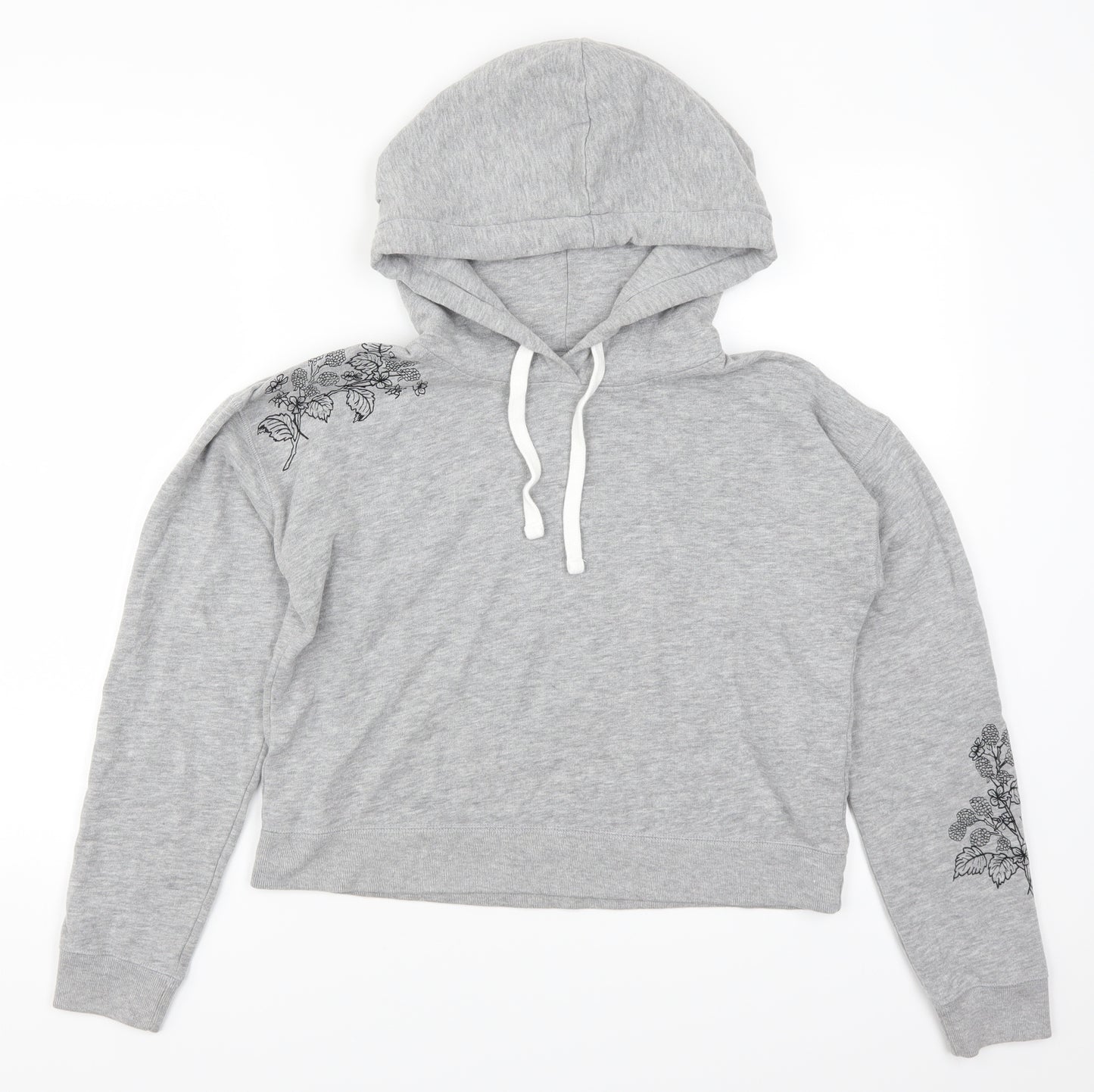Jack Wills Womens Grey Floral  Pullover Hoodie Size 8