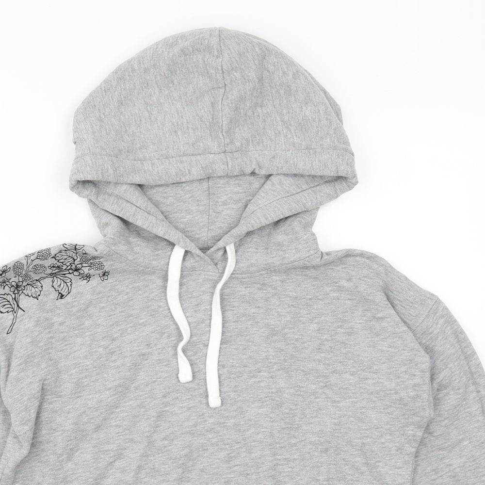 Jack Wills Womens Grey Floral  Pullover Hoodie Size 8