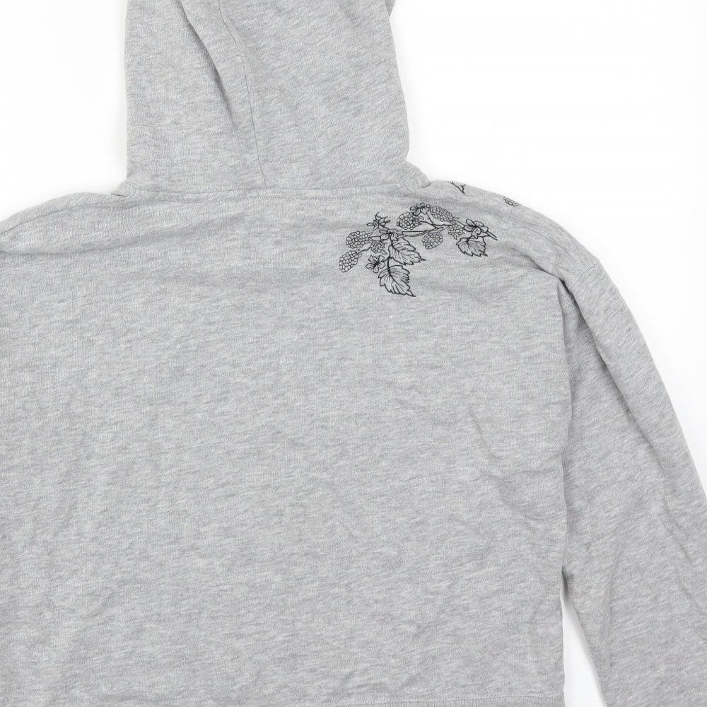 Jack Wills Womens Grey Floral  Pullover Hoodie Size 8