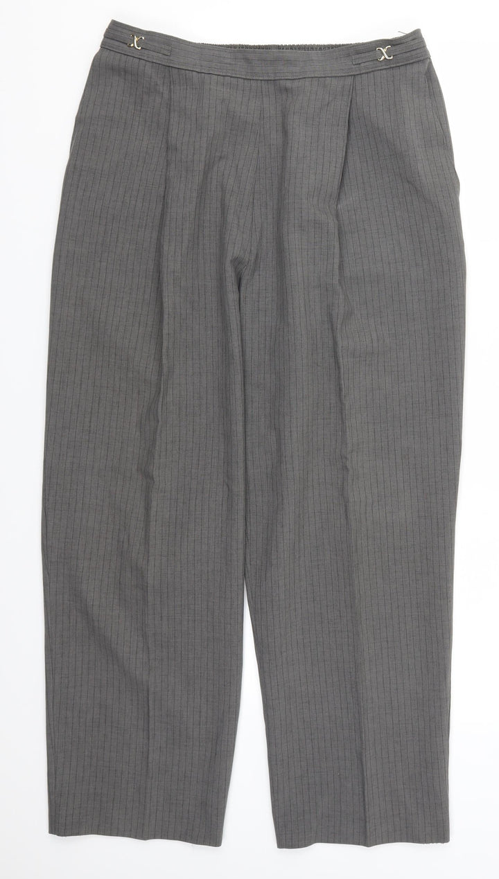 BHS Womens Grey Striped  Trousers  Size 16 L26 in