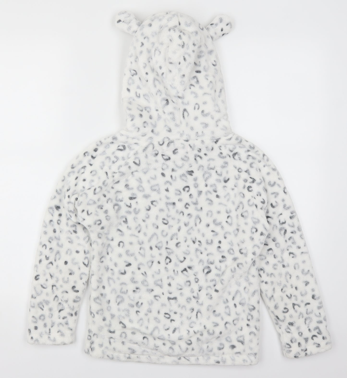 Love Sleep Girls White Animal Print  Top Pyjama Top Size 9-10 Years  - Ears on Hood