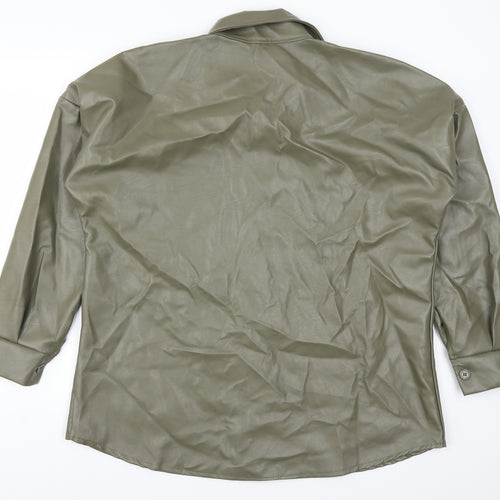 I SAW IT FIRST Womens Green   Basic Button-Up Size L