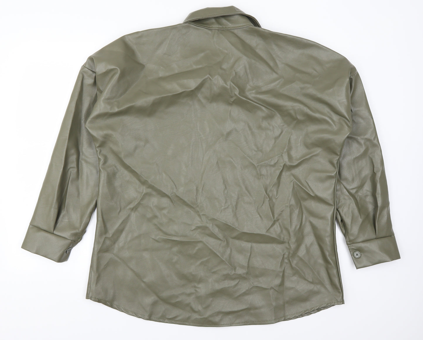 I SAW IT FIRST Womens Green   Basic Button-Up Size L