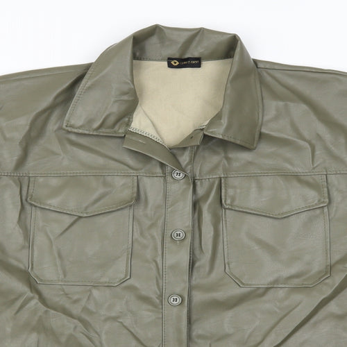 I SAW IT FIRST Womens Green   Basic Button-Up Size L
