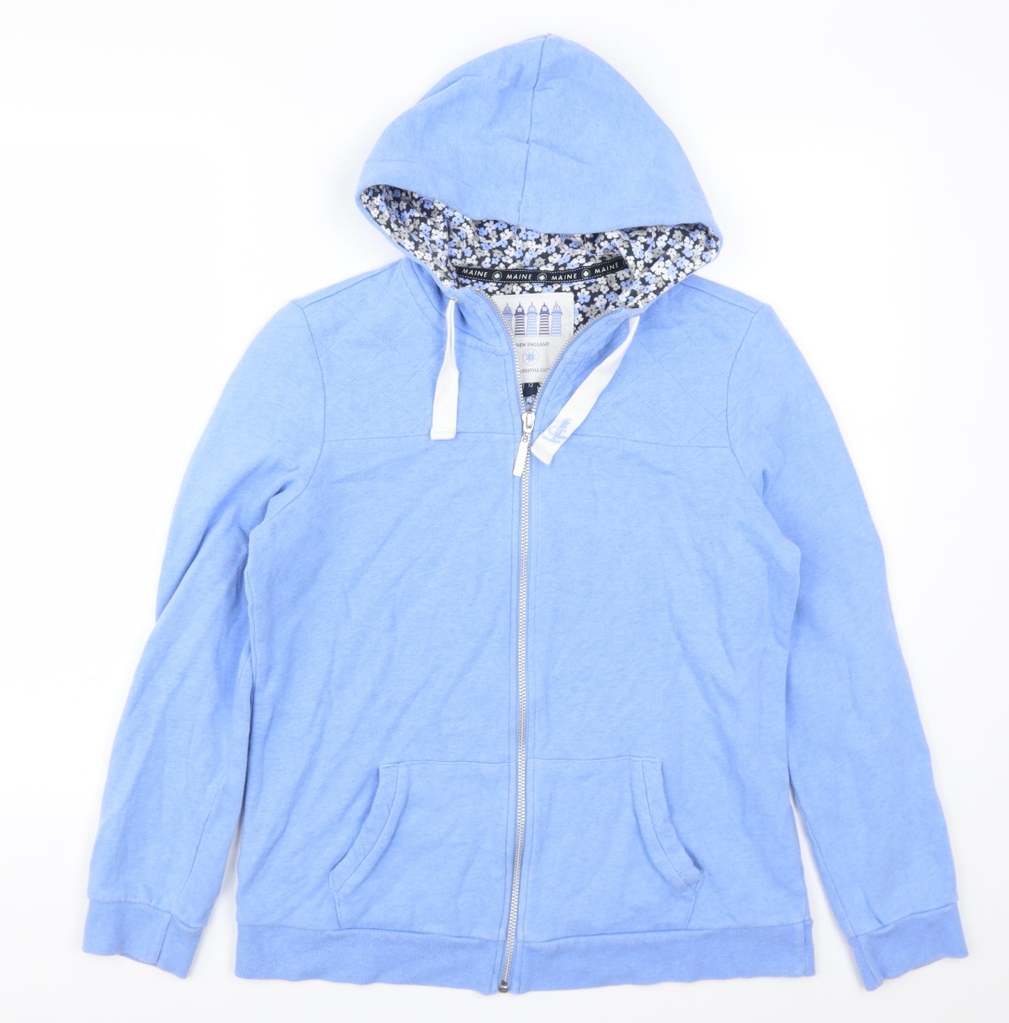 Maine Womens Blue   Full Zip Hoodie Size 12