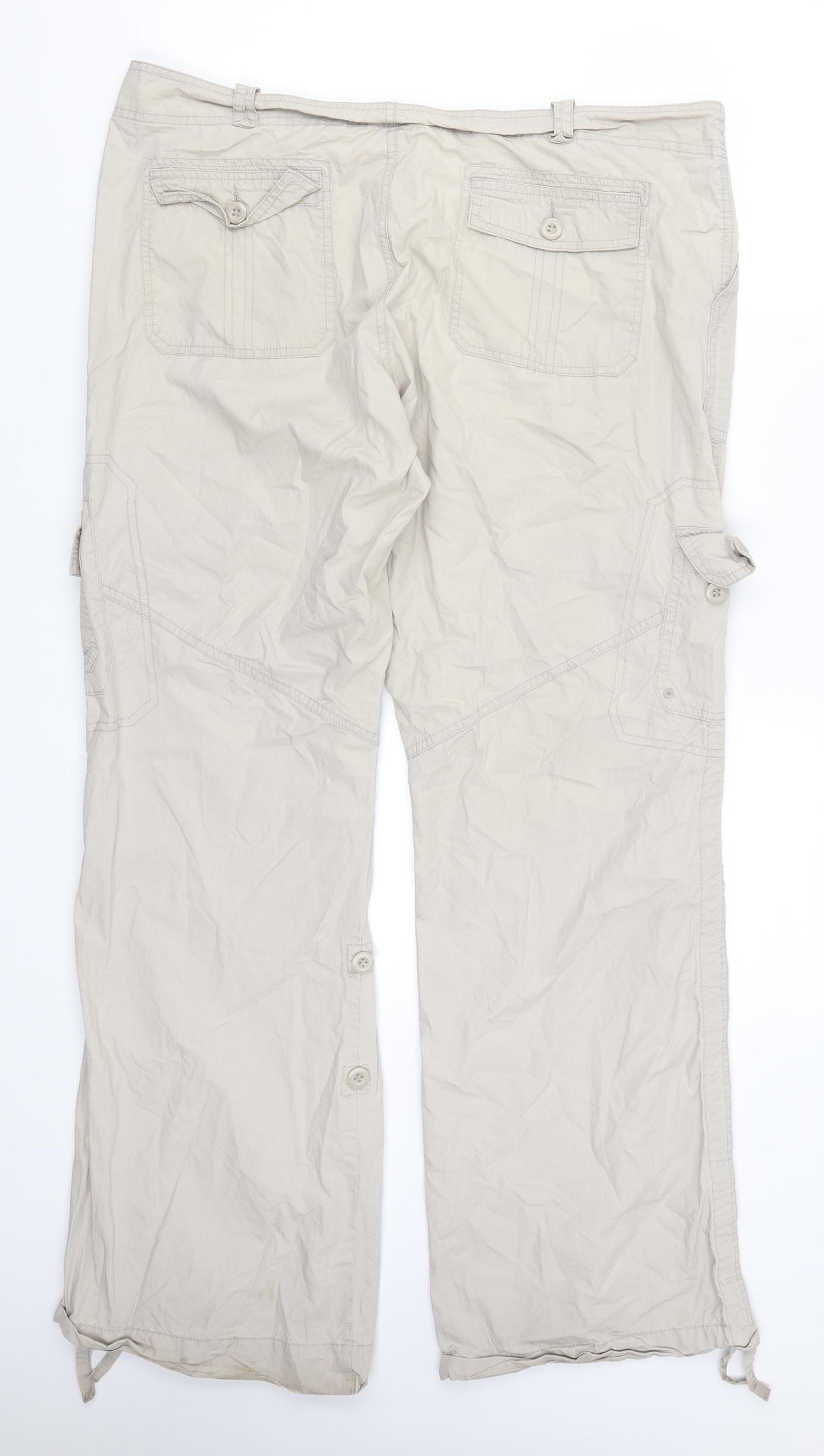 Evie Womens Beige   Cargo Trousers Size 16 L31 in
