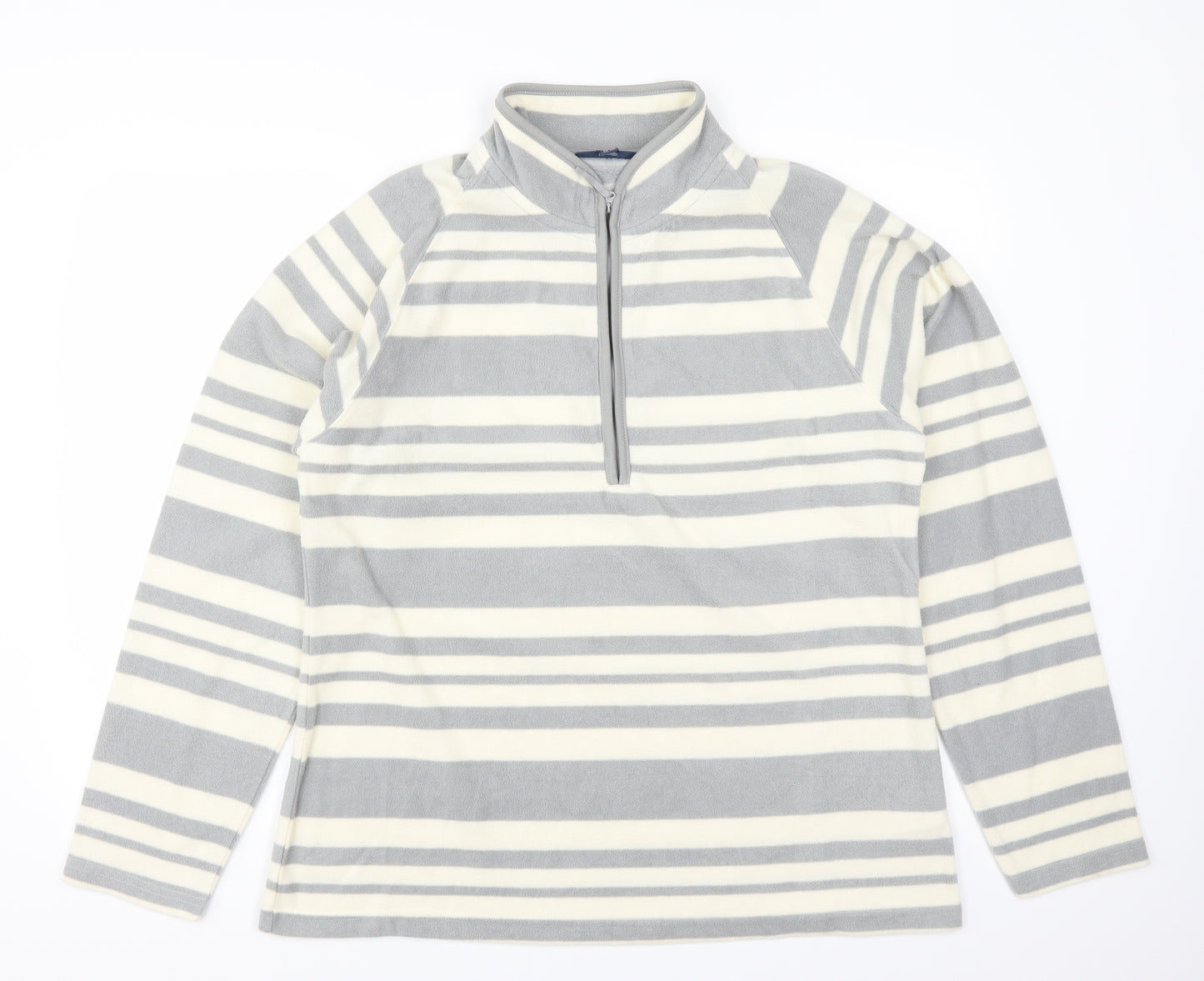 Mountain Warehouse Womens Grey Striped Fleece Jacket  Size 18