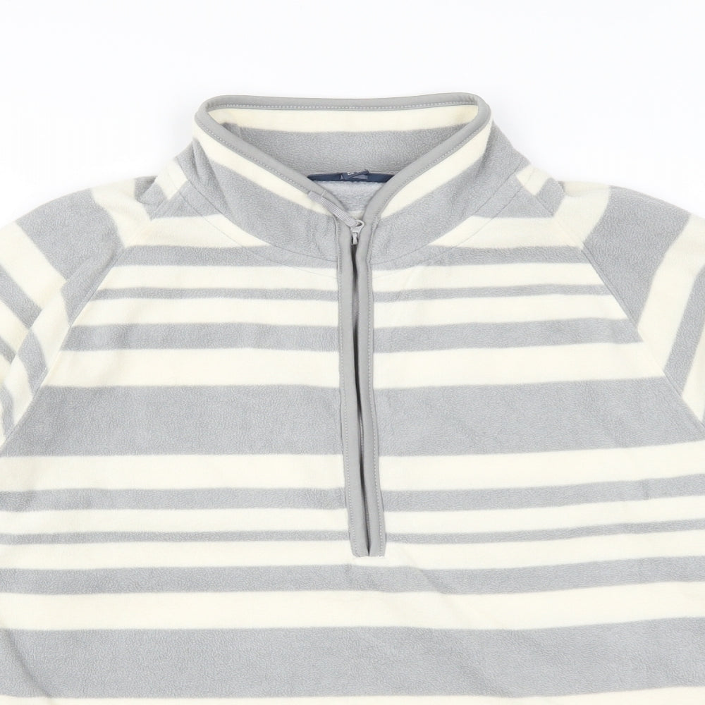 Mountain Warehouse Womens Grey Striped Fleece Jacket  Size 18