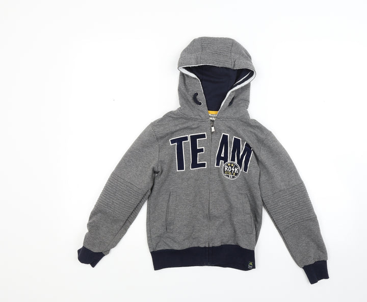 Happy house Boys Grey Jacquard Full Zip Hoodie Size 10 Years