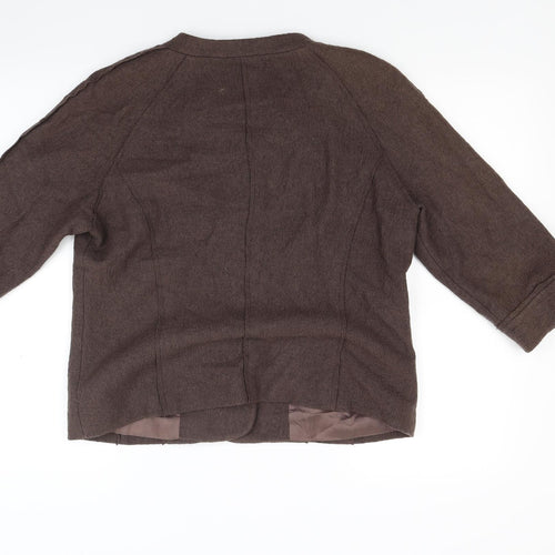 Coercion Womens Brown  Knit Jacket Blazer Size 14