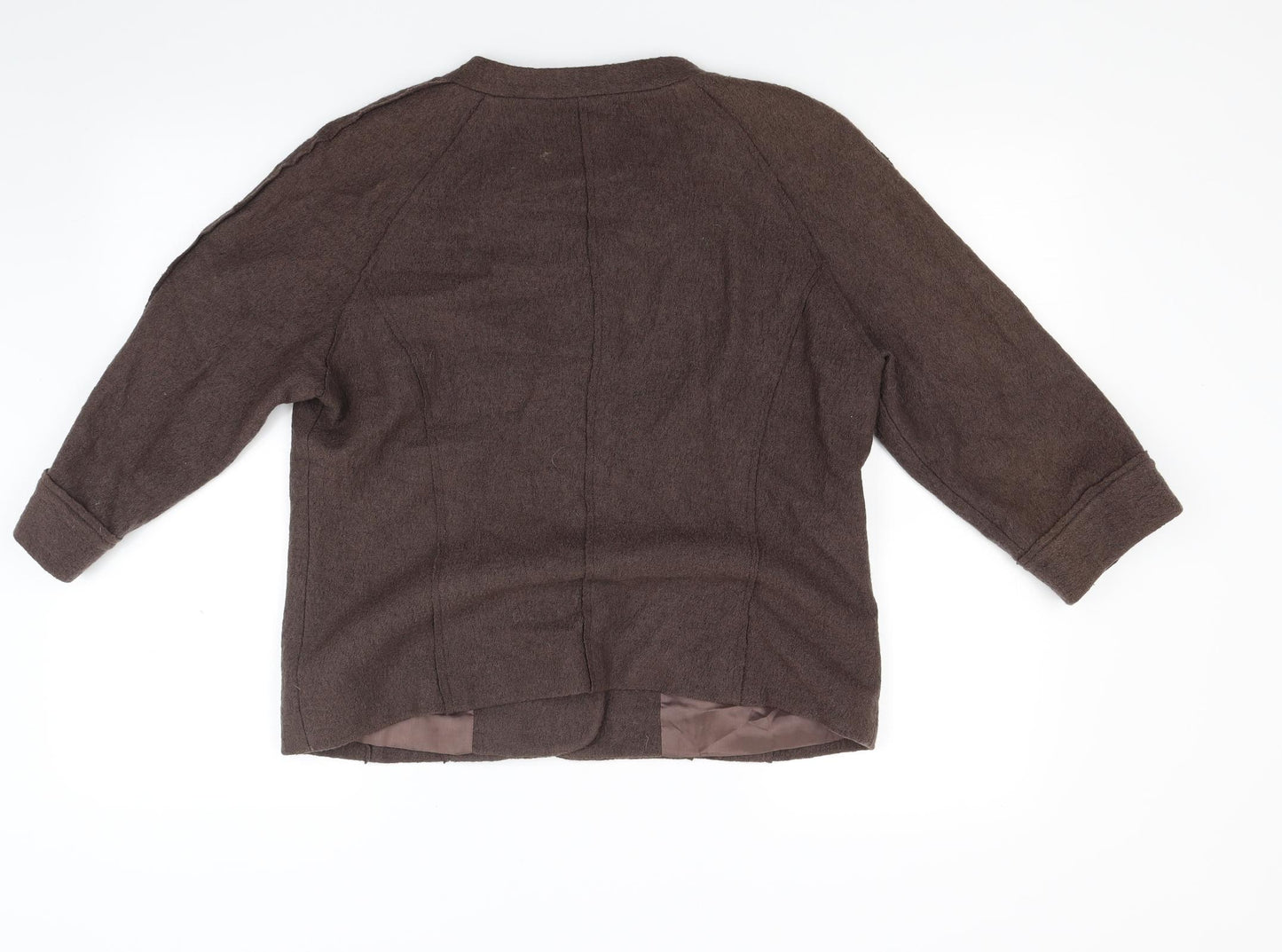 Coercion Womens Brown  Knit Jacket Blazer Size 14