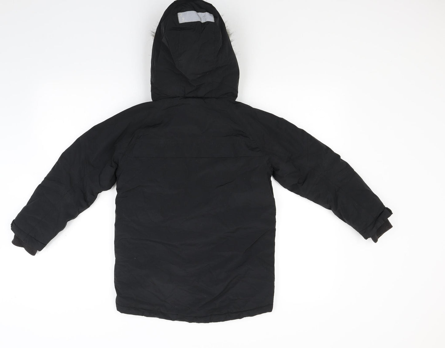 NEXT Boys Black  Canvas Parka Coat Size 7 Years