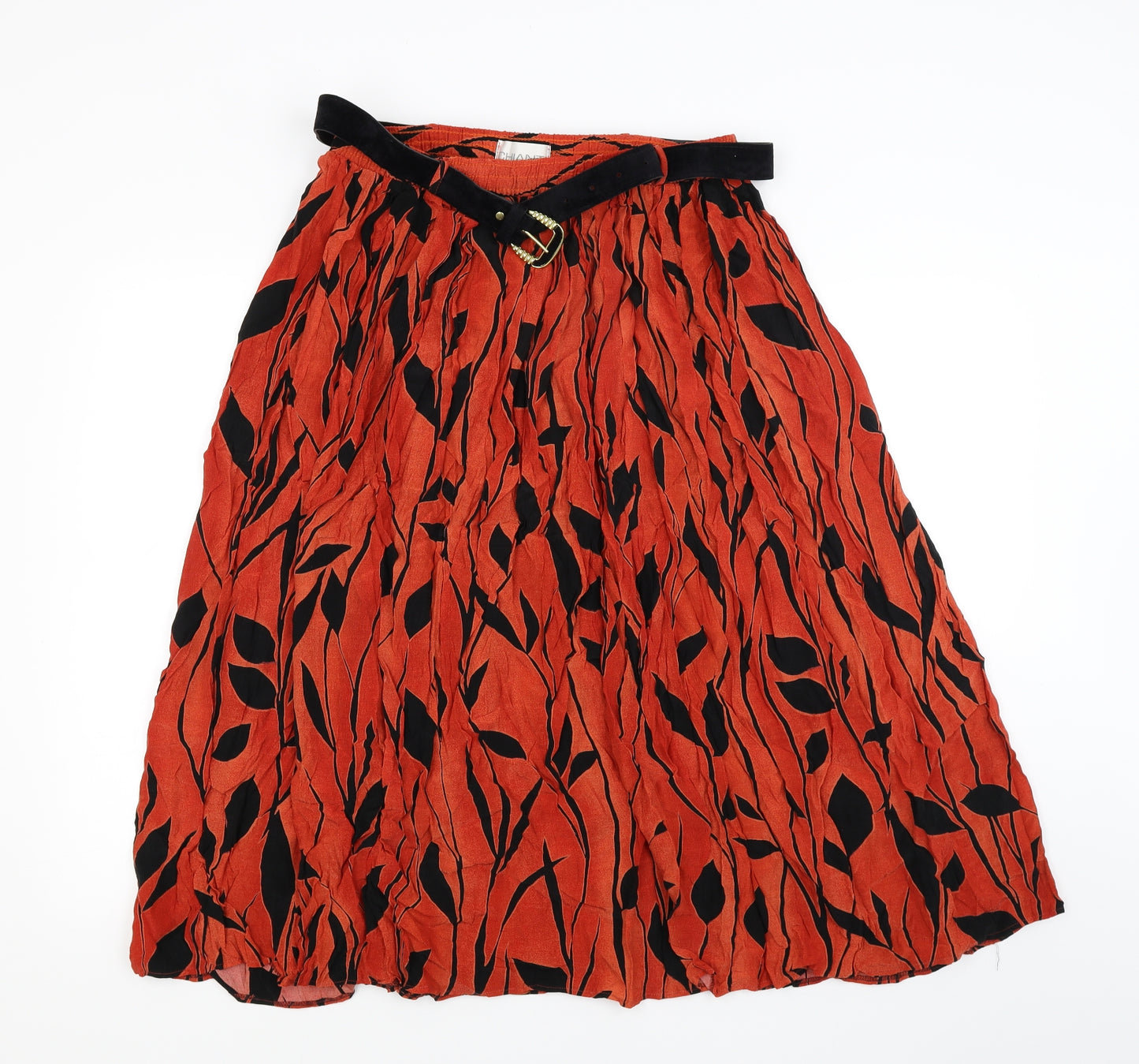 Chiianty Womens Orange Animal Print  Flare Skirt Size 18
