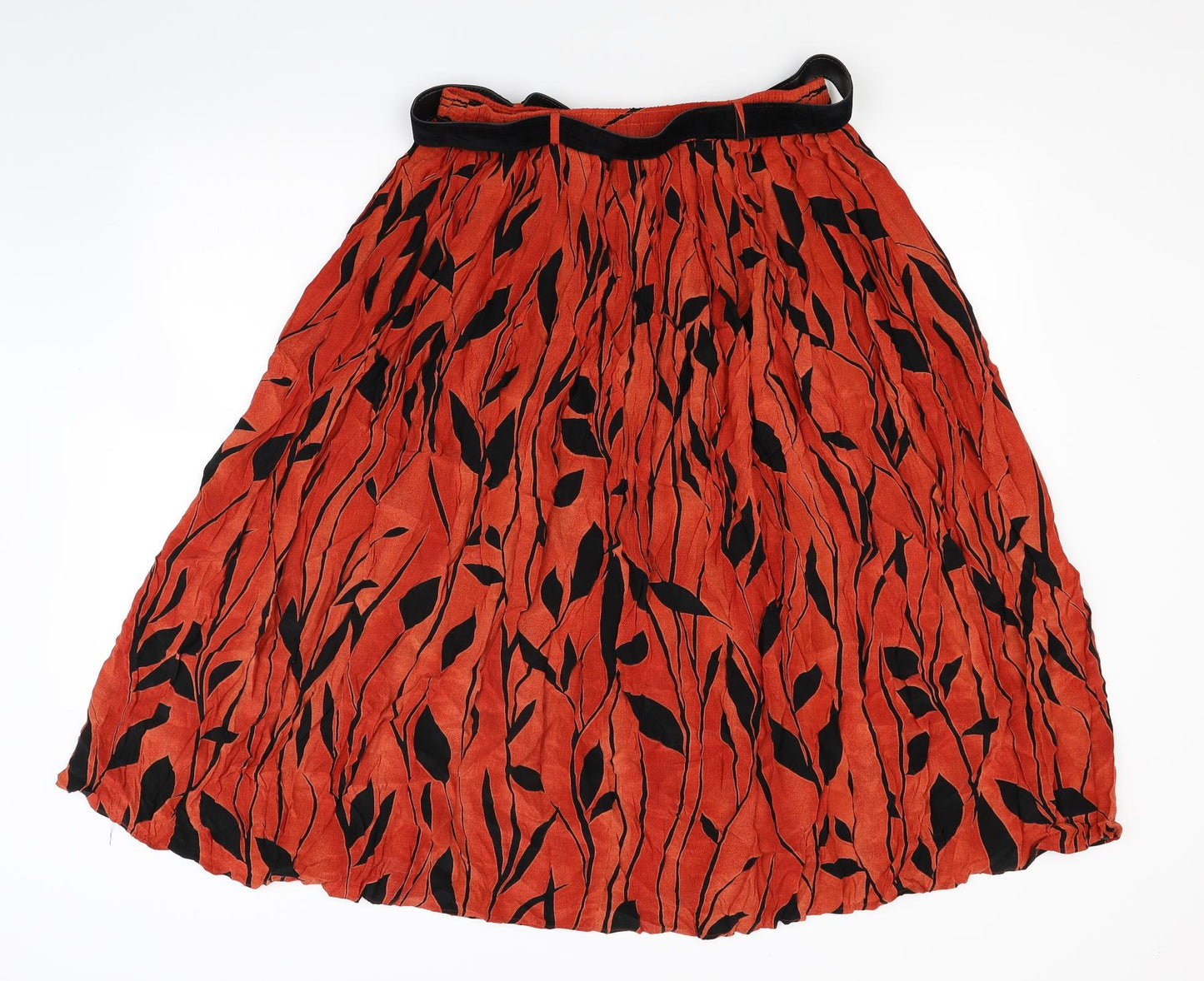 Chiianty Womens Orange Animal Print  Flare Skirt Size 18