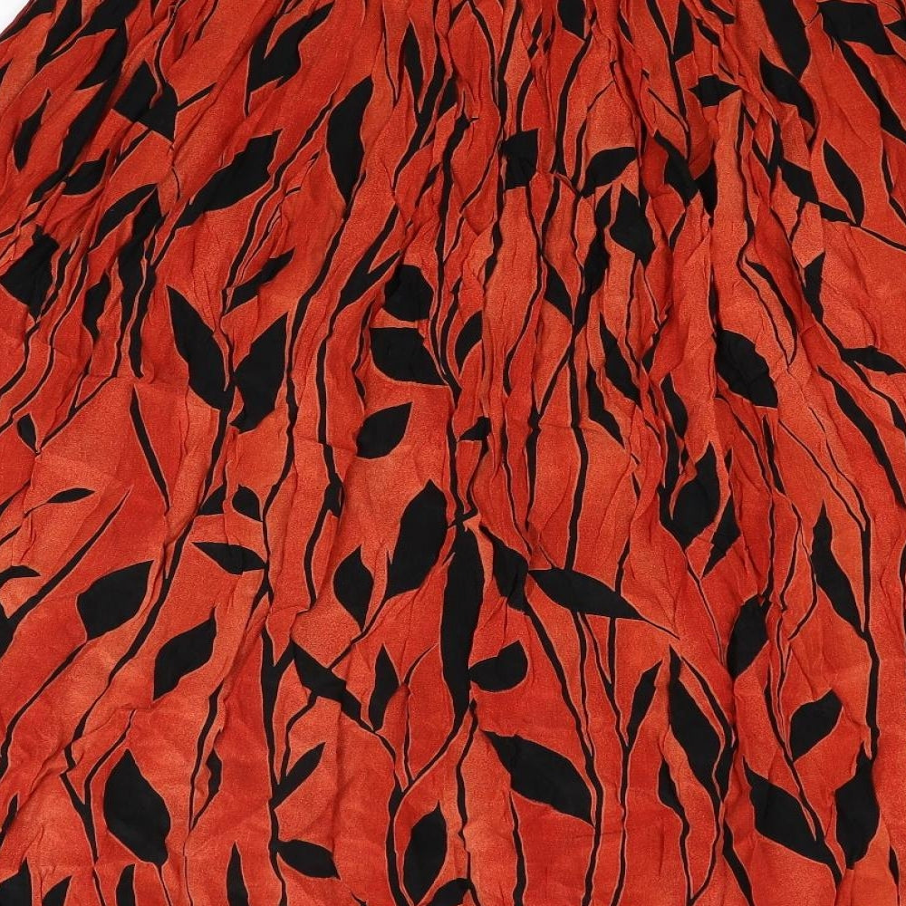 Chiianty Womens Orange Animal Print  Flare Skirt Size 18