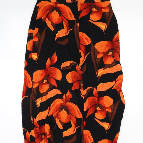 Dorothy Perkins Womens Orange Floral  Flare Skirt Size 18
