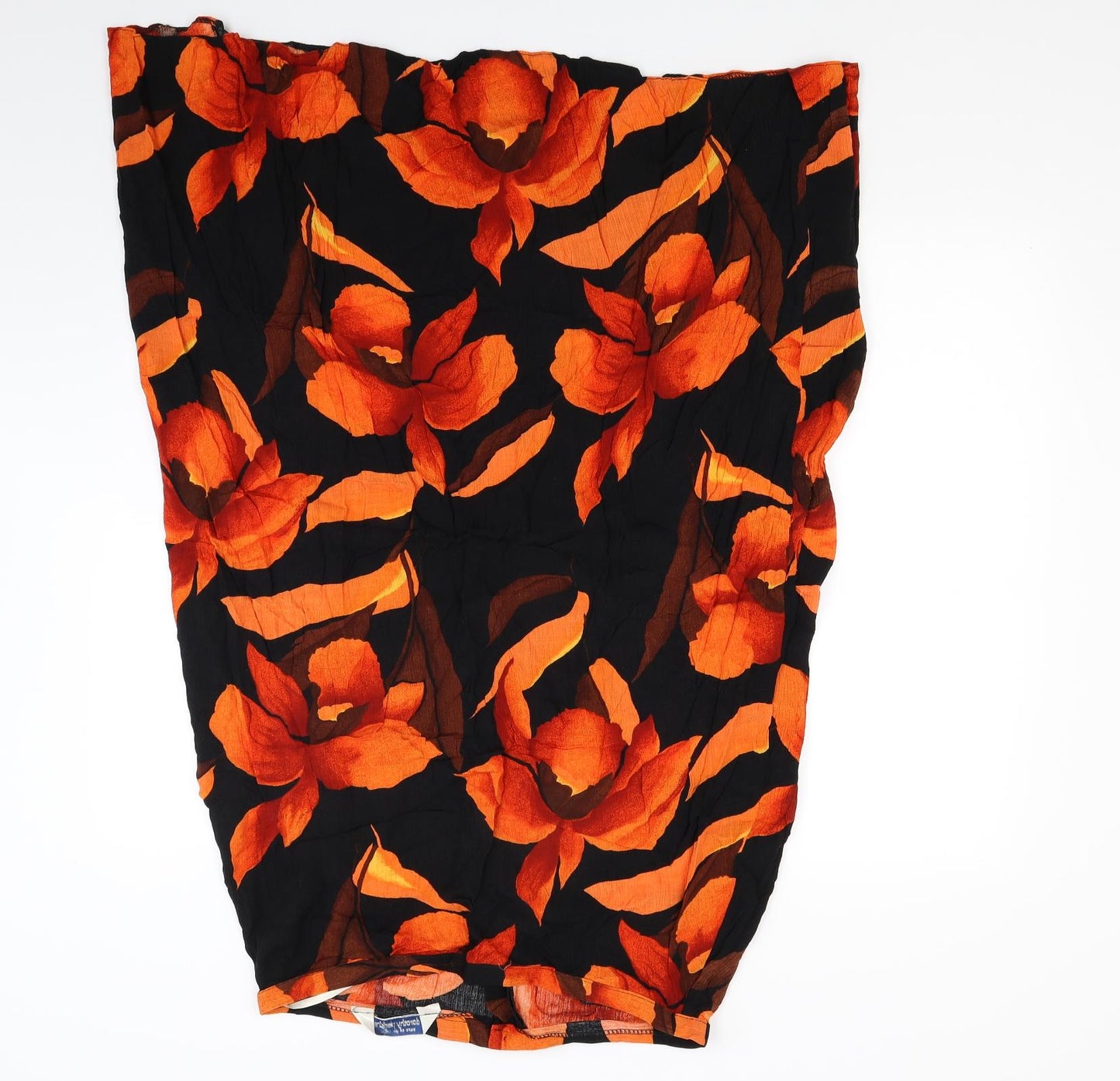 Dorothy Perkins Womens Orange Floral  Flare Skirt Size 18