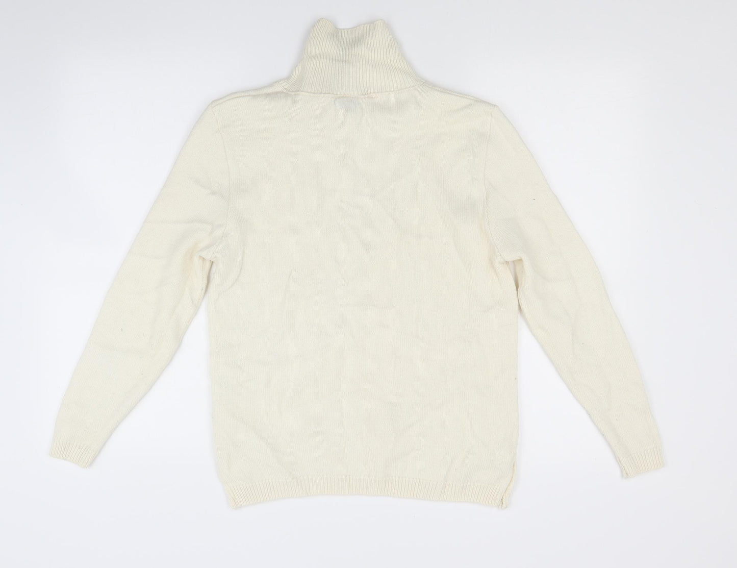 Aspire Womens White  Knit Pullover Jumper Size M