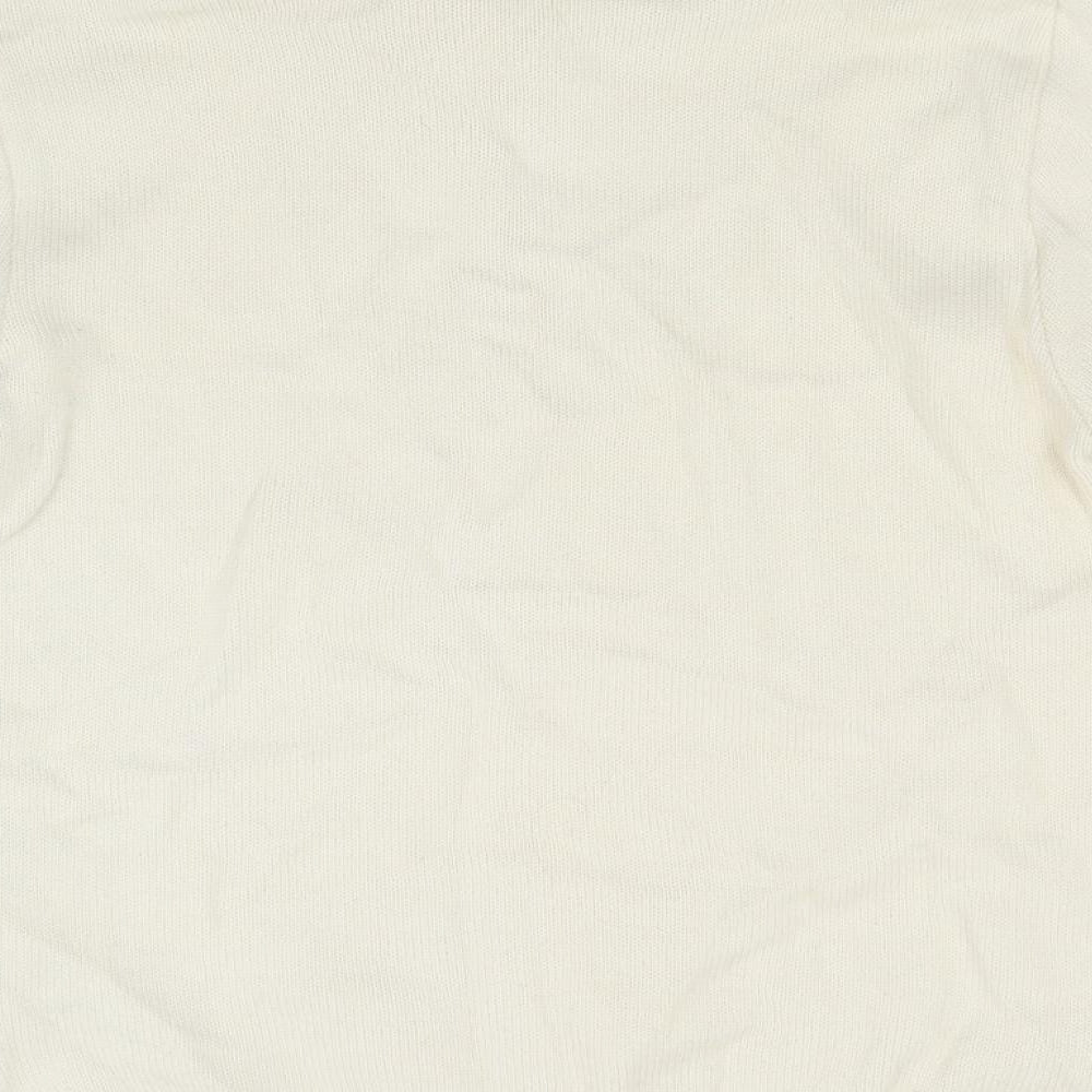 Aspire Womens White  Knit Pullover Jumper Size M