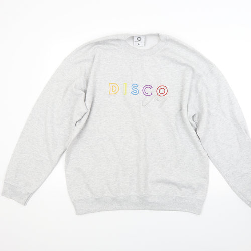 Uk Ik Mens Grey  Jersey Pullover Sweatshirt Size L  - Disco