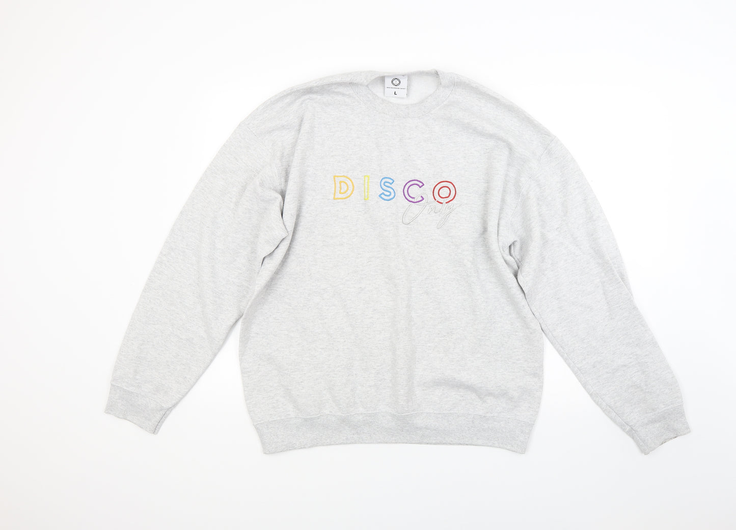 Uk Ik Mens Grey  Jersey Pullover Sweatshirt Size L  - Disco