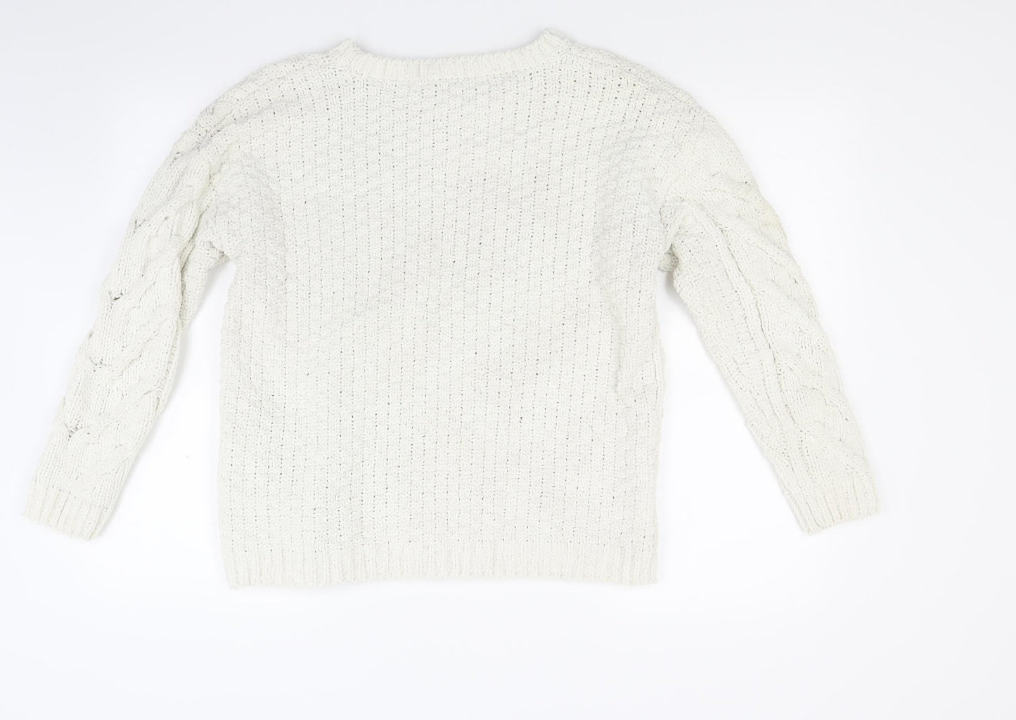 Preworn Womens White  Knit Pullover Jumper Size M